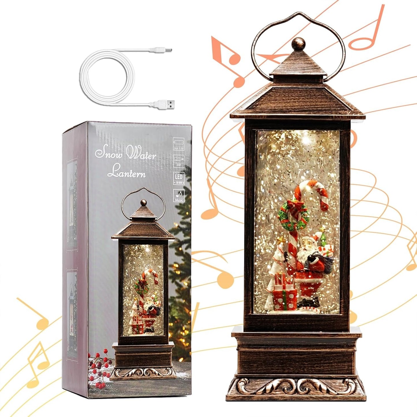 Explorers Gift Ttick with Old Man Snow Water Lantern Rectangle WDL-2114A