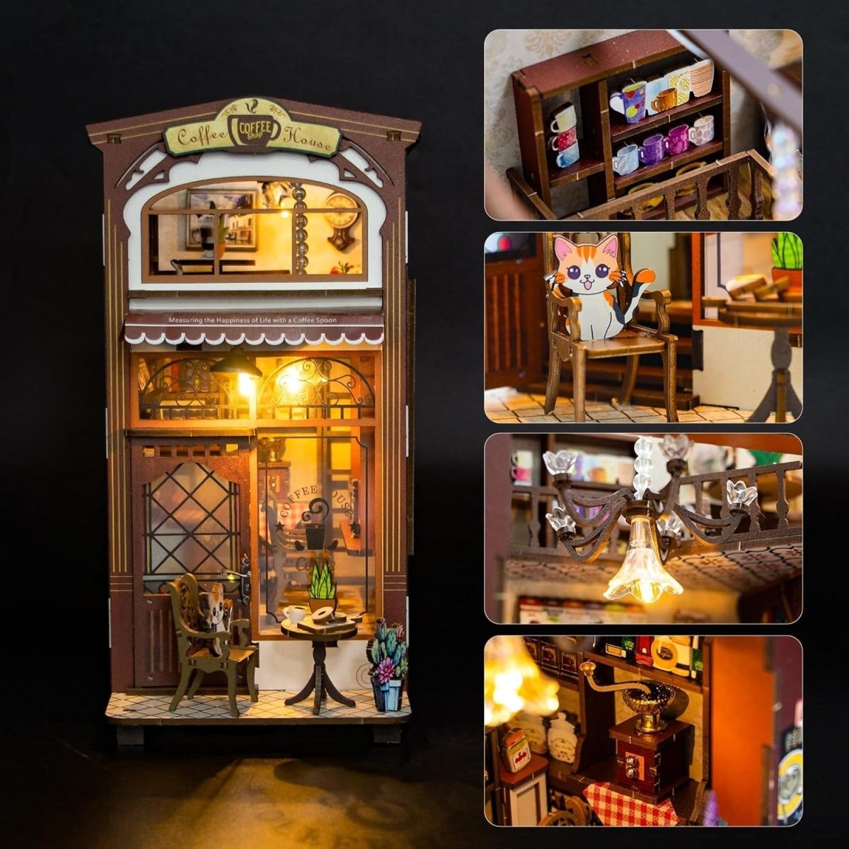 Explorers 3D Wooden Puzzle Bookend Cafe House - Explorers Gifts