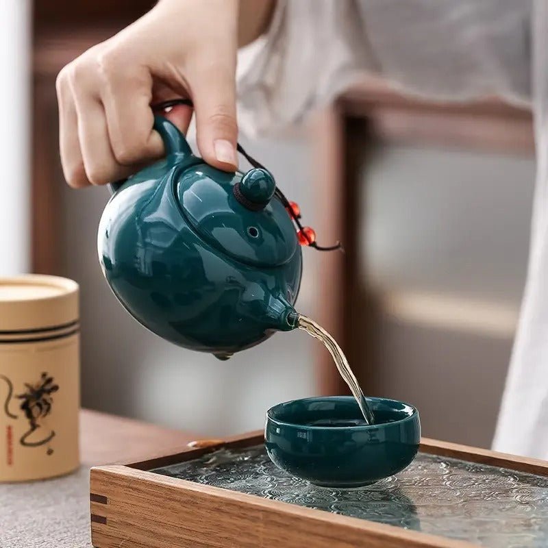 Explorers Chinese Traditional Tea Set Dark Blue - Explorers Gifts
