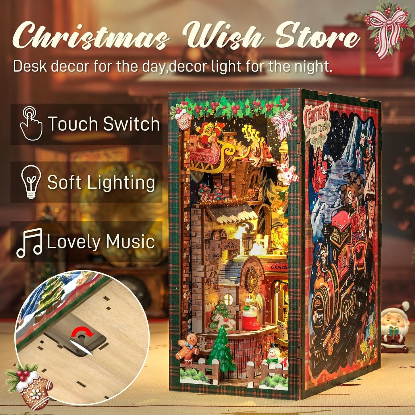 Explorers 3D Wooden Puzzle Bookend Christmas Wish Store 273 Pcs