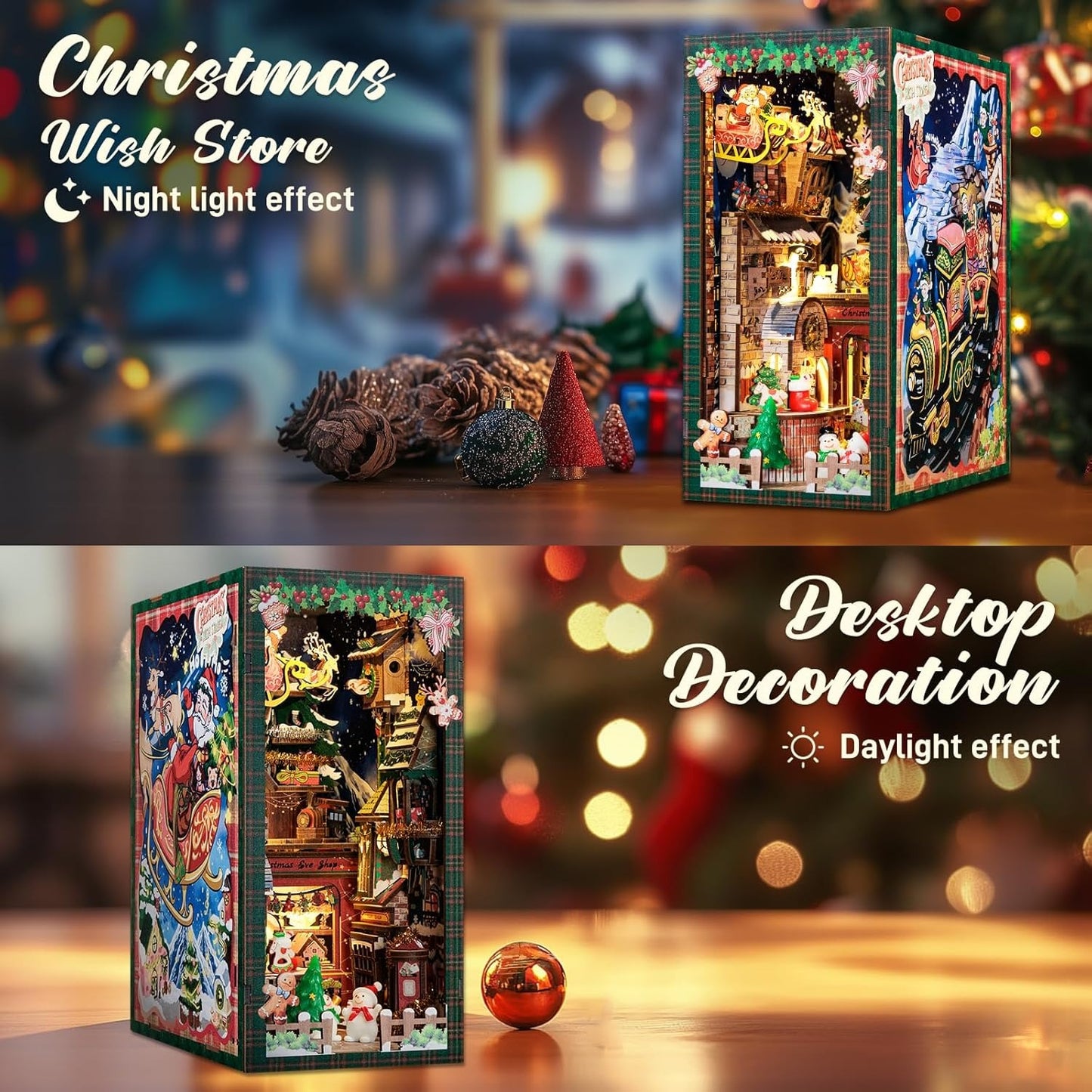 Explorers 3D Wooden Puzzle Bookend Christmas Wish Store 273 Pcs