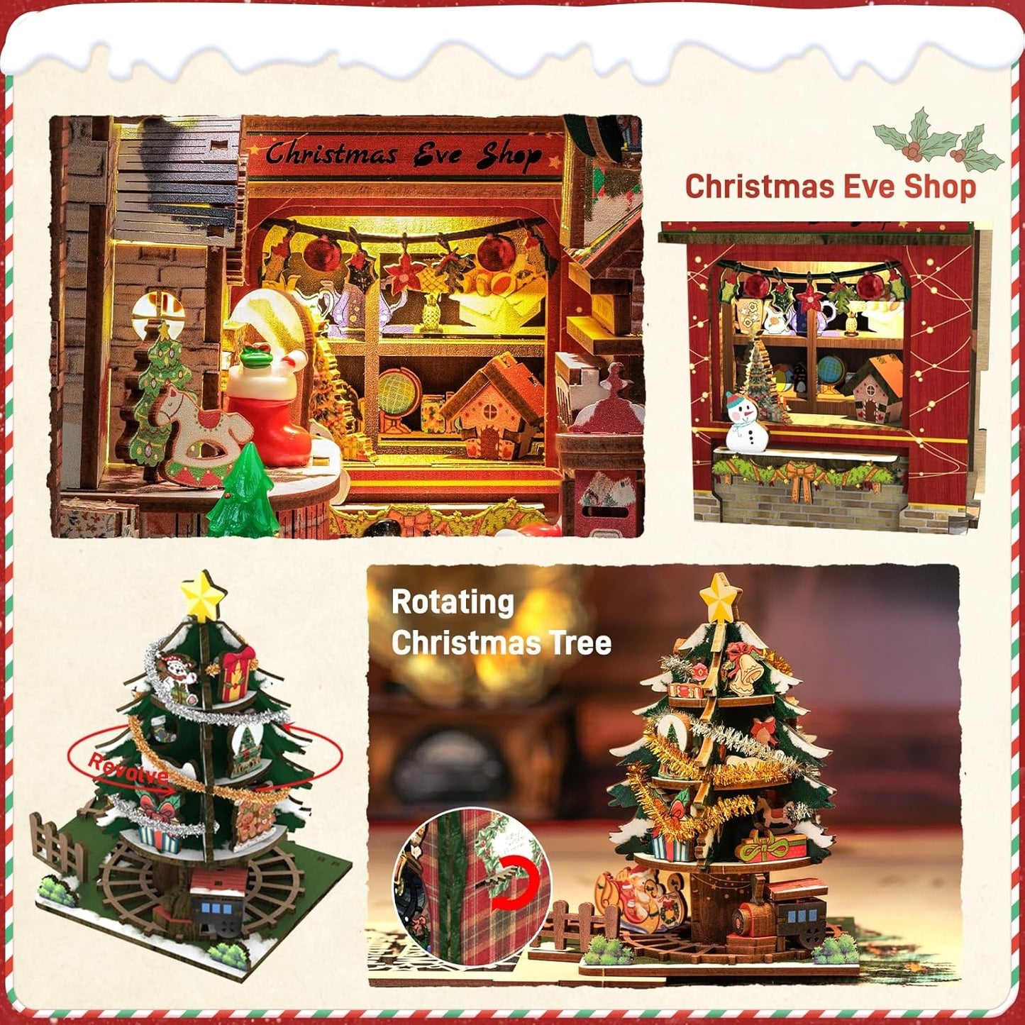 Explorers 3D Wooden Puzzle Bookend Christmas Wish Store 273 Pcs