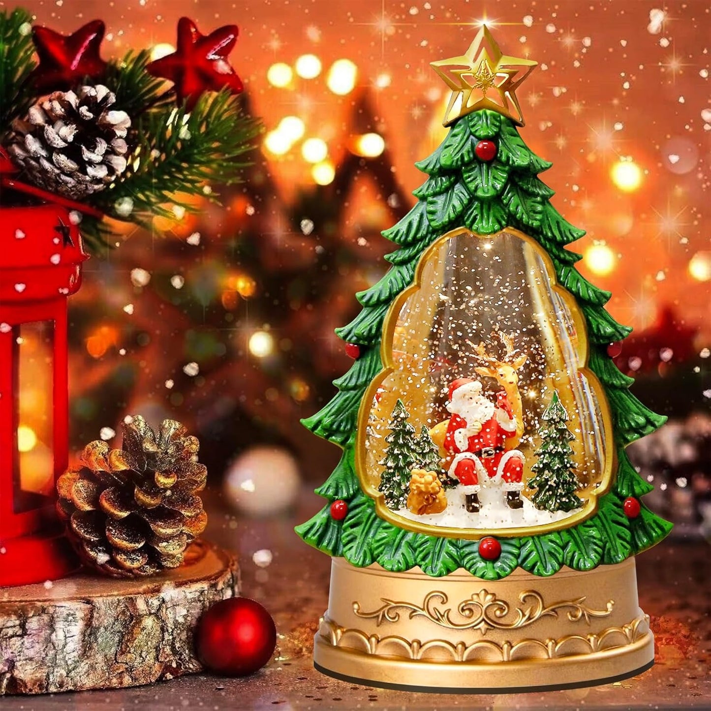 Explorers Angel Snow Water Lantern Tree WDL-24003D