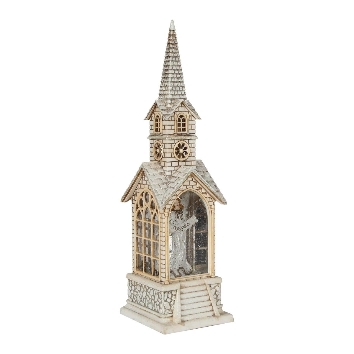 Explorers Angel Snow Water Lantern Single Church - 16inch - Explorers Gifts