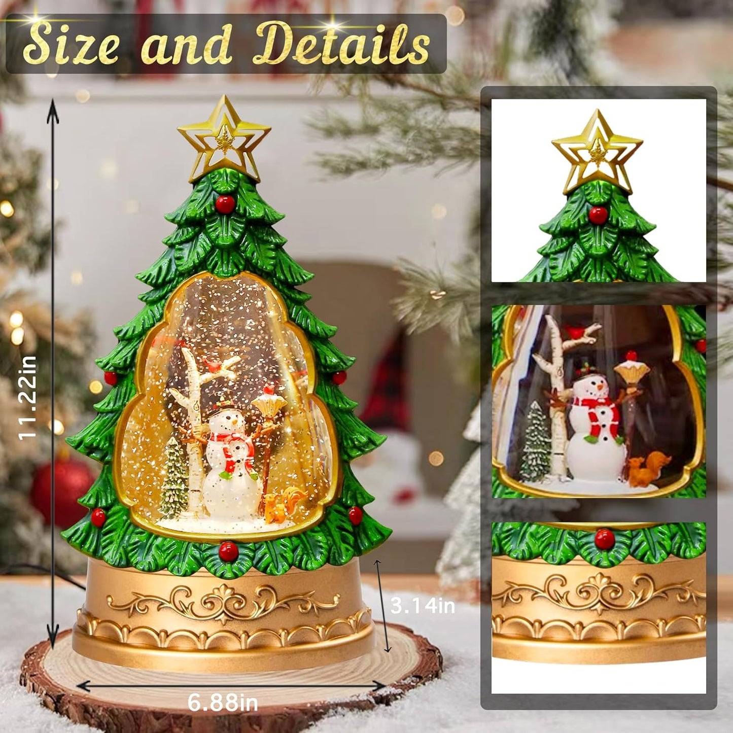 Explorers Angel Snow Water Lantern Tree WDL-24003D