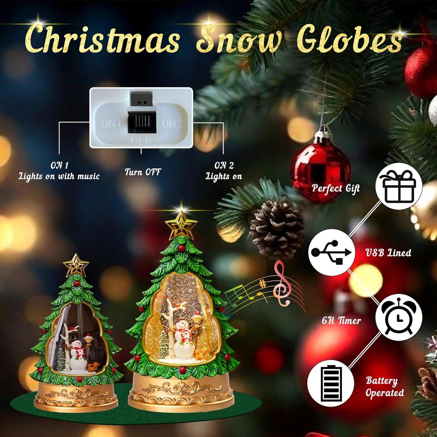 Explorers Angel Snow Water Lantern Tree WDL-24003D