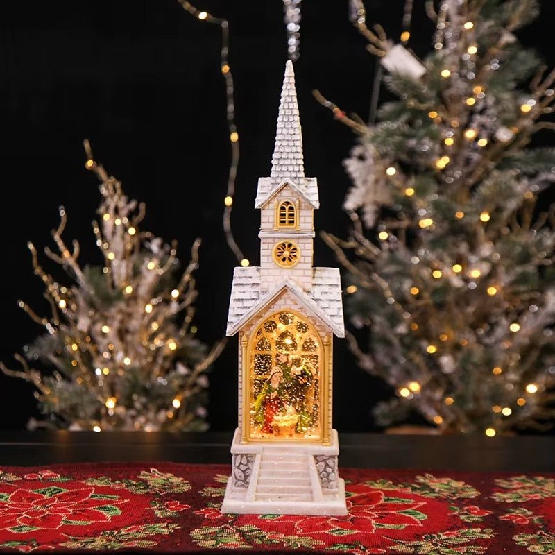Explorers Religion Christmas Snow Water Lantern - 16inch - Explorers Gifts