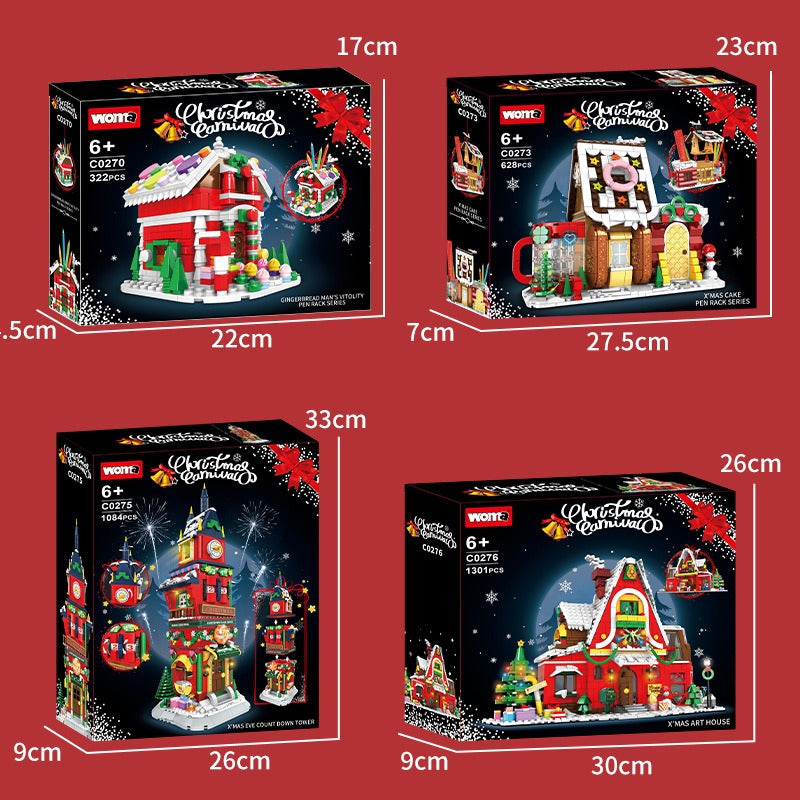 Woma Christmas Decor Towering Clockwork Building Blocks Set 1084 Pcs