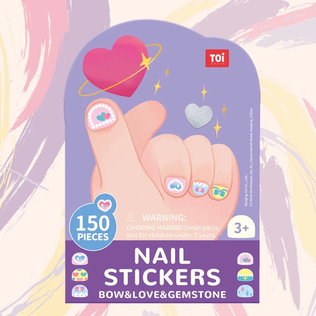 TOI World Bow & Love & Gemstone Nail Stickers Purple 261 Pcs - Explorers Gifts