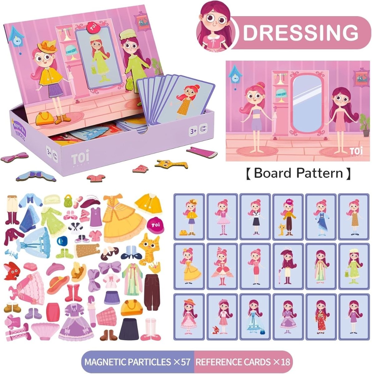 TOI World Magnetic Box Princess Magnetic Blocks 57+18 Pcs - Explorers Gifts