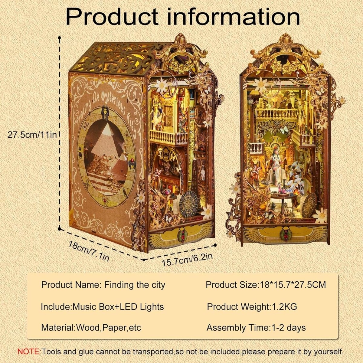 Explorers 3D Wooden Puzzle Bookend Tracing The Mysterious City 251 Pcs - Explorers Gifts