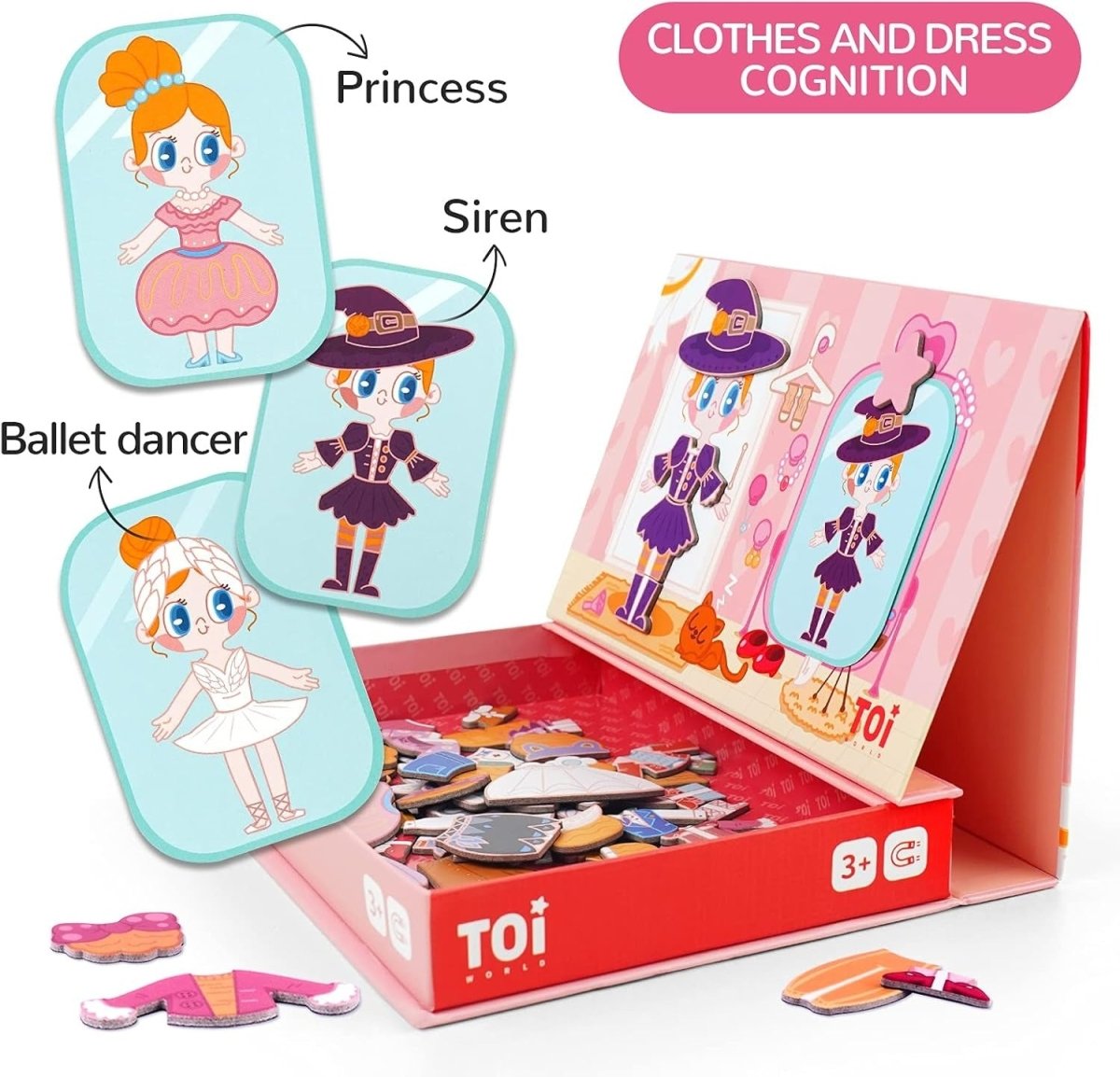 TOI World Magnetic Box Girl Magnetic Blocks 62+15 Pcs - Explorers Gifts