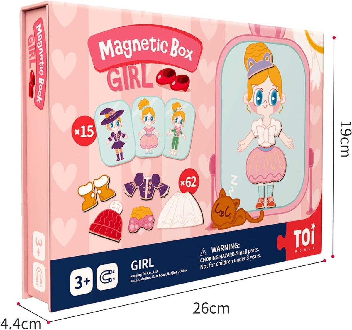 TOI World Magnetic Box Girl Magnetic Blocks 62+15 Pcs - Explorers Gifts