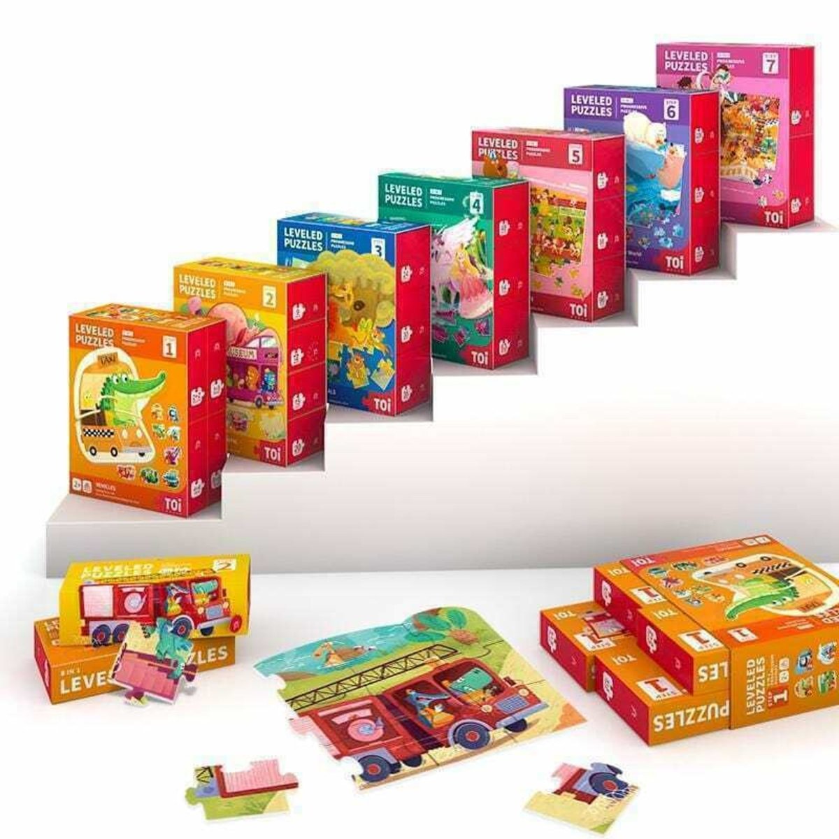 TOI World Enlightenment Puzzle Leveled Puzzles 3 in 1 Progressive Puzzles Step 0 - Explorers Gifts