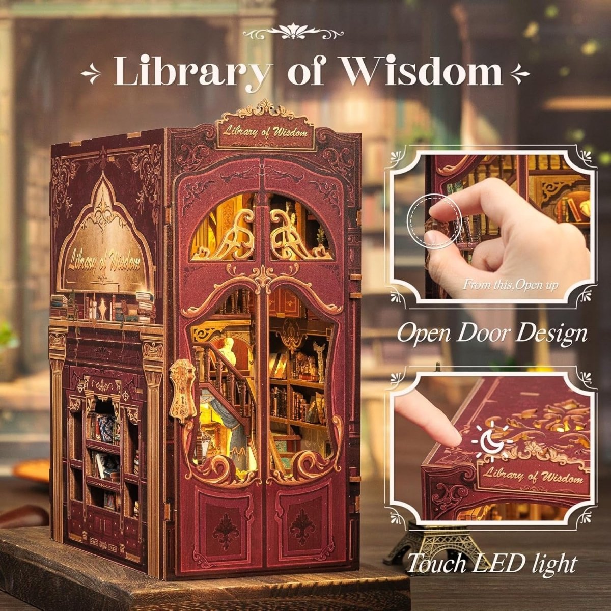 Explorers 3D Wooden Puzzle Bookend Library of Wisdom 273 Pcs - Explorers Gifts