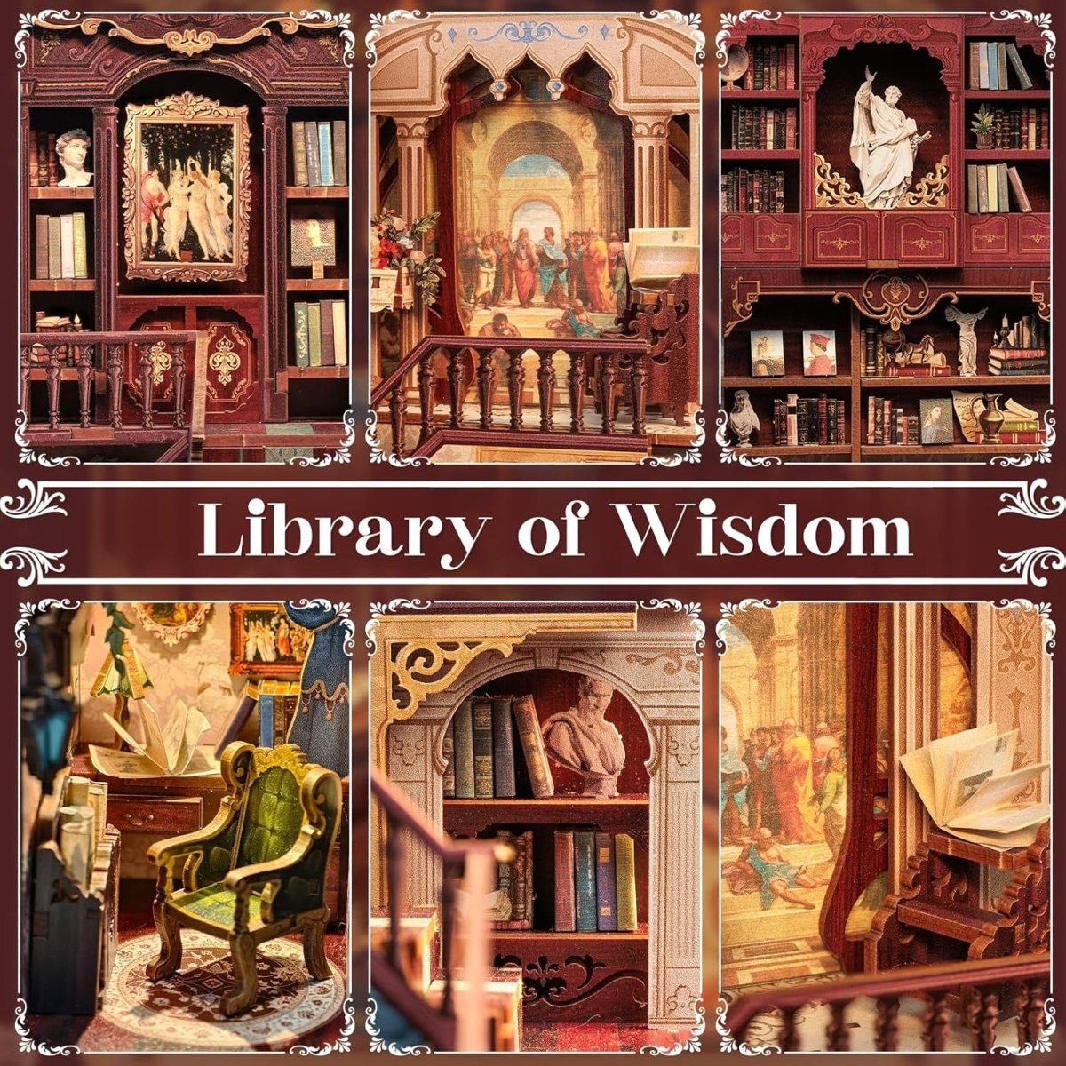 Explorers 3D Wooden Puzzle Bookend Library of Wisdom 273 Pcs - Explorers Gifts