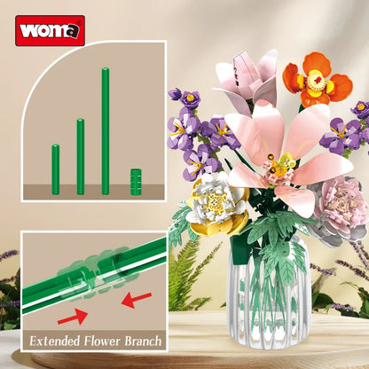 Woma Flower Clusters Building Blocks Toy 563 Pcs
