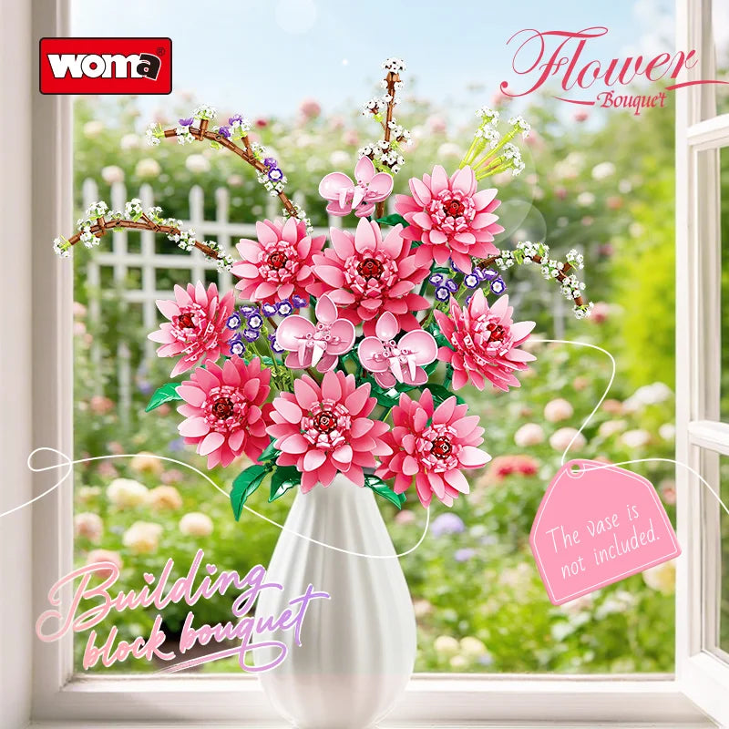 Woma Flowers Bouquet Building Blocks Toy 1796 Pcs