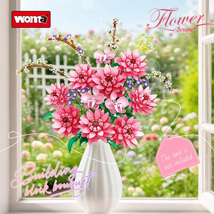 Woma Flowers Bouquet Building Blocks Toy 1796 Pcs