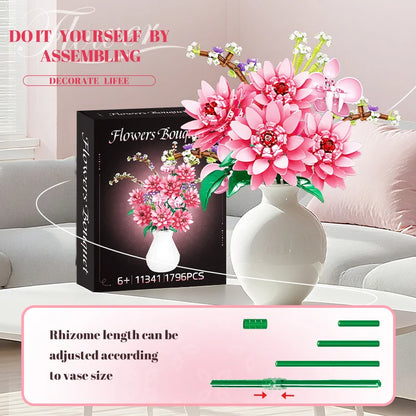 Woma Flowers Bouquet Building Blocks Toy 1796 Pcs