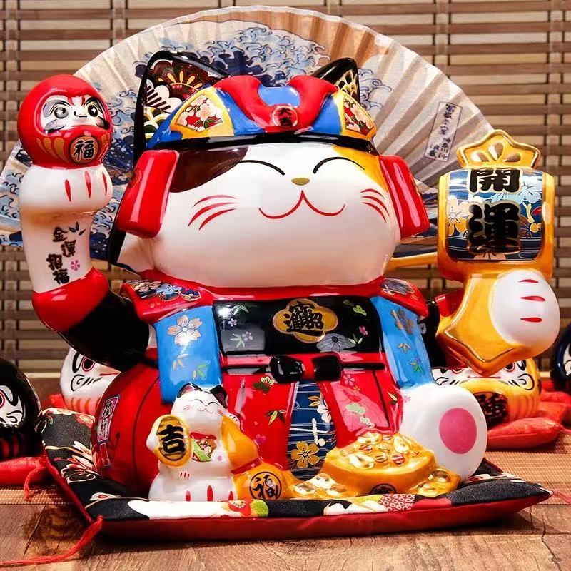 11-Inch Lucky Samurai Cat