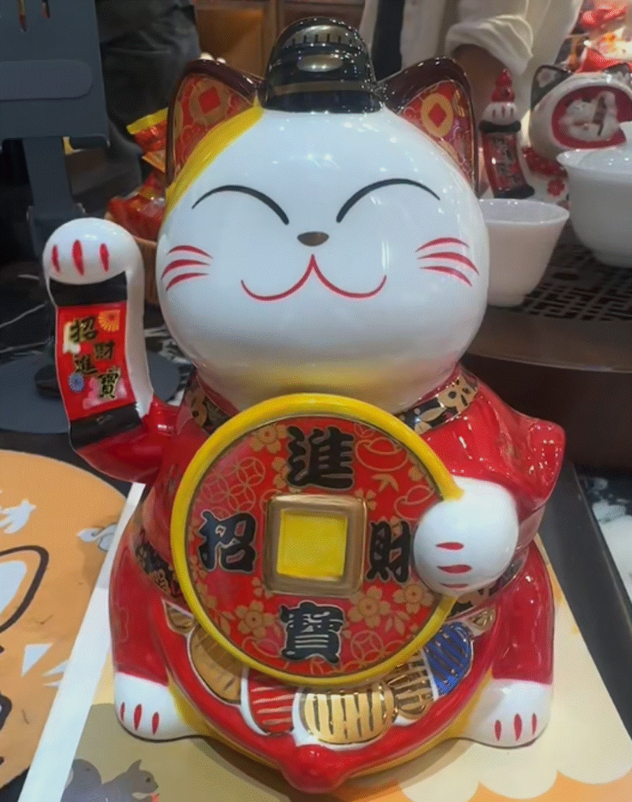 6.5-Inch Solar-Powered Gold of Wealth Lucky Cat