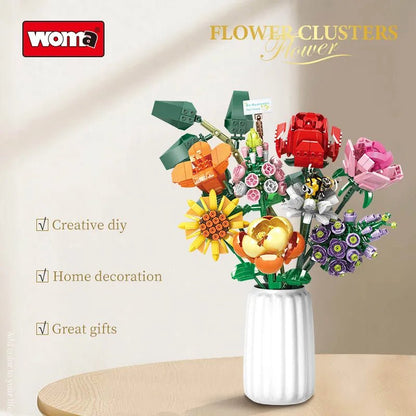 WOMA Blocks Flower Series Flower Clusters Block Toys 779 Pcs - Explorers Gifts