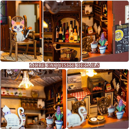 Explorers 3D Wooden Puzzle Bookend Cafe House - Explorers Gifts