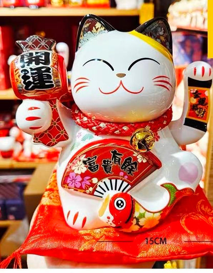 6.5-Inch Solar-Powered Symbolizing Abundance and Prosperity Lucky Cat