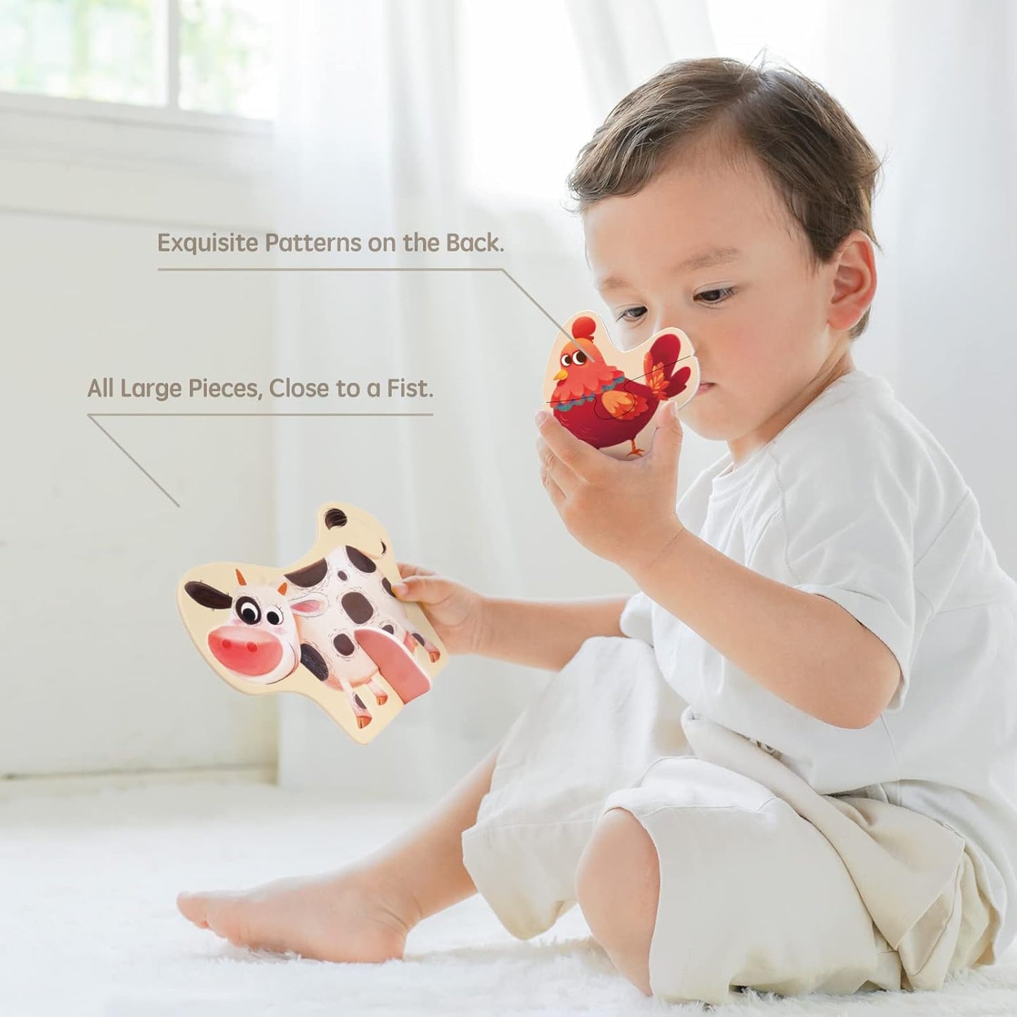 TOI World My First Puzzles Farm Animals 6 in 1 Puzzles - Explorers Gifts