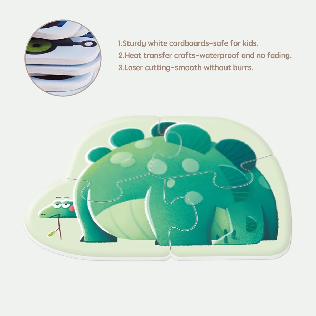 TOI World My First Puzzles Dinosaur Leveled Puzzles 6 in 1 Progressive Puzzles - Explorers Gifts