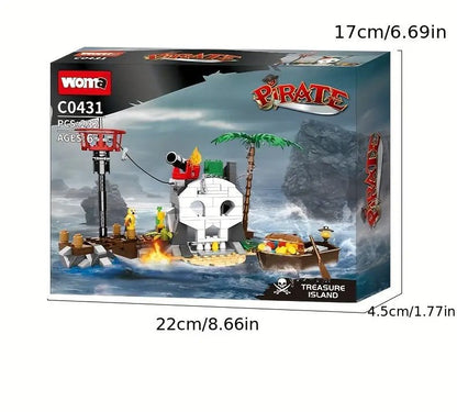 WOMA Pirate Treasure Island Block Toys 1546 Pcs - Explorers Gifts