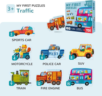 TOI World My First Puzzles Traffic 7 in 1 Puzzles - Explorers Gifts