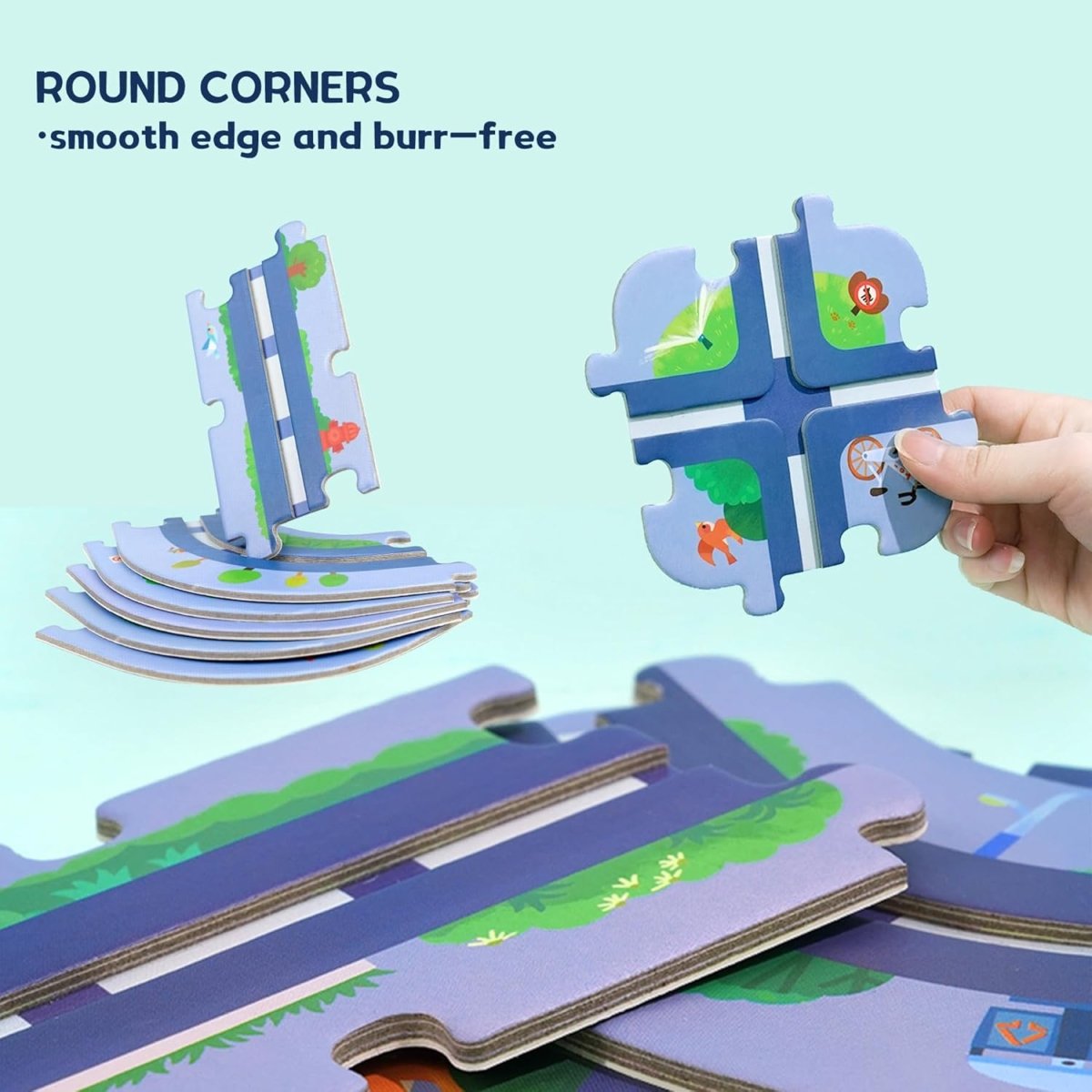 TOI World Floor Puzzle - Road Interchangeable Floor Puzzles 42 Pcs - Explorers Gifts