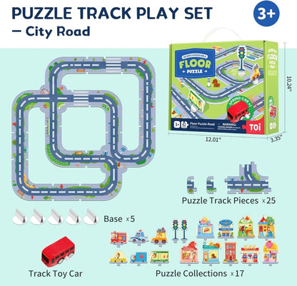 TOI World Floor Puzzle - Road Interchangeable Floor Puzzles 42 Pcs - Explorers Gifts