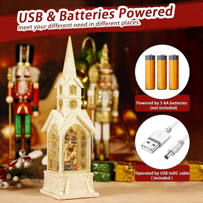 Explorers Religion Christmas Snow Water Lantern - 16inch - Explorers Gifts