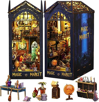 Explorers 3D Wooden Puzzle Bookend Magic Market 290 Pcs - Explorers Gifts