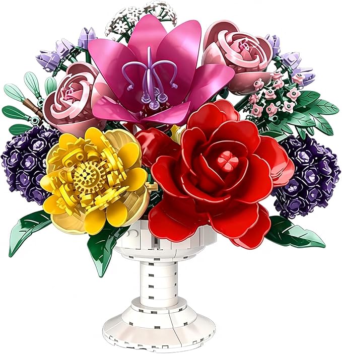 Woma Flower Bouquet Building Blocks Set for Adults 1070 Pcs