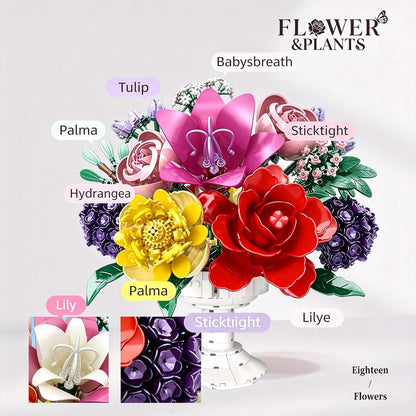 Woma Flower Bouquet Building Blocks Set for Adults 1070 Pcs