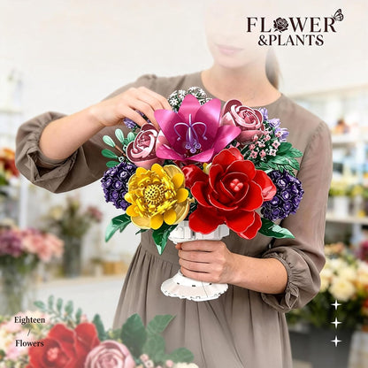 Woma Flower Bouquet Building Blocks Set for Adults 1070 Pcs
