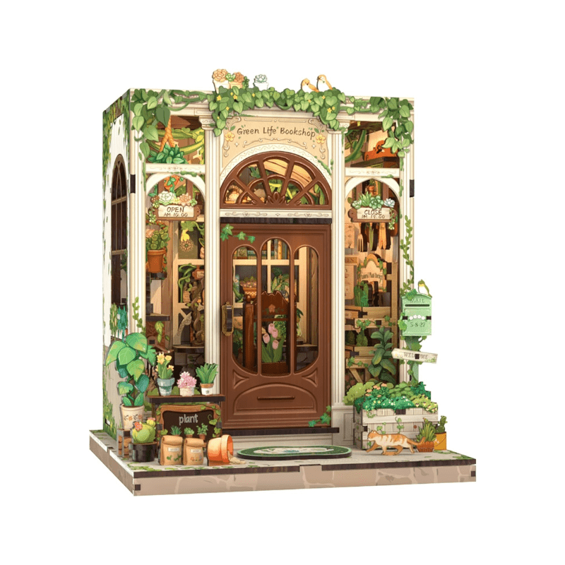 Explorers 3D Wooden Puzzle Green Life Bookshop 196 Pcs - Explorers Gifts