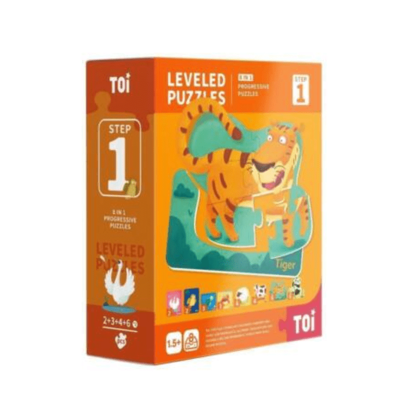 TOI World Animals Leveled Puzzles 8 in 1 Progressive Puzzles Step 1 - Explorers Gifts