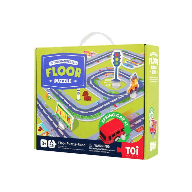 TOI World Floor Puzzle - Road Interchangeable Floor Puzzles 42 Pcs - Explorers Gifts