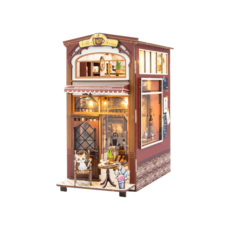 Explorers 3D Wooden Puzzle Bookend Cafe House - Explorers Gifts