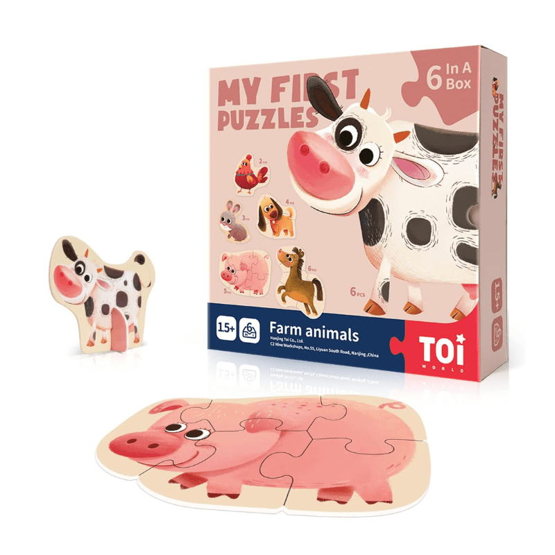 TOI World My First Puzzles Farm Animals 6 in 1 Puzzles - Explorers Gifts