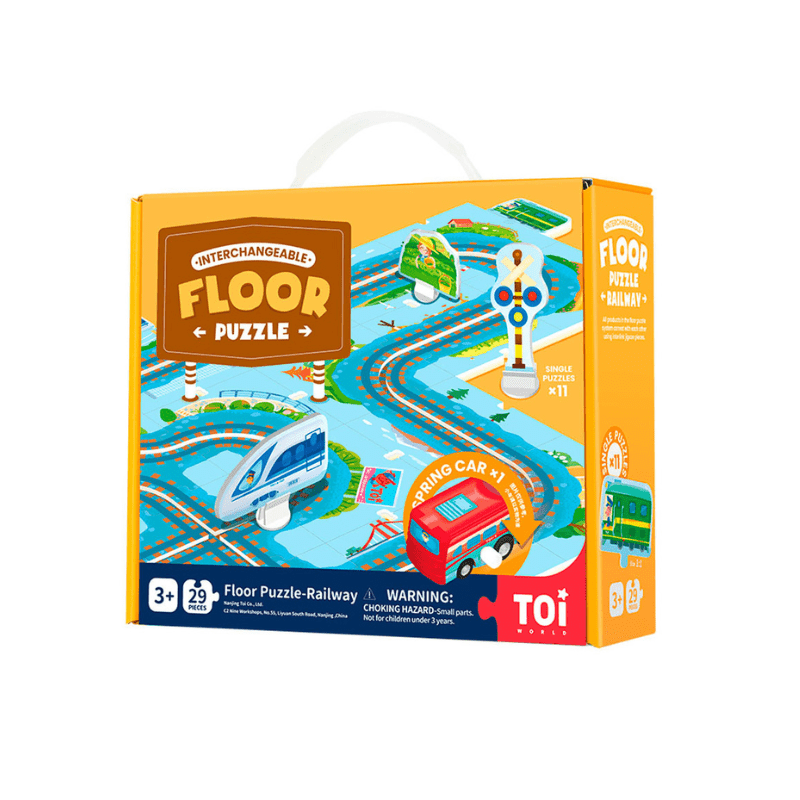 TOI World Floor Puzzle - Railway Interchangeable Floor Puzzles 29 Pcs - Explorers Gifts