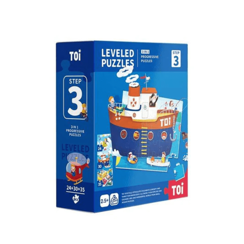 TOI World Traffic Leveled Puzzles 3 in 1 Progressive Puzzles Step 3 - Explorers Gifts