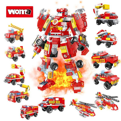 WOMA Fire Brigade Block Toys 591 Pcs - Explorers Gifts