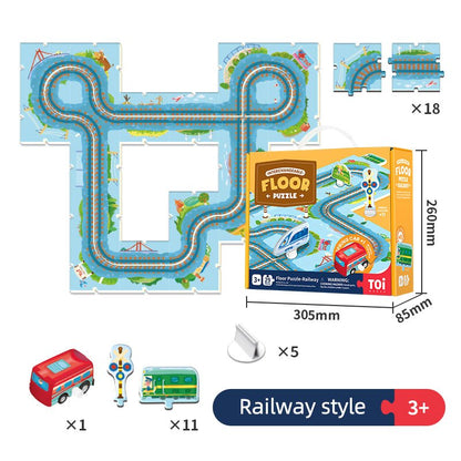 TOI World Floor Puzzle - Railway Interchangeable Floor Puzzles 29 Pcs - Explorers Gifts