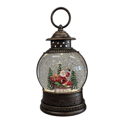 Explorers Santa Sleigh Snow Water Lantern Round WDL-2103A